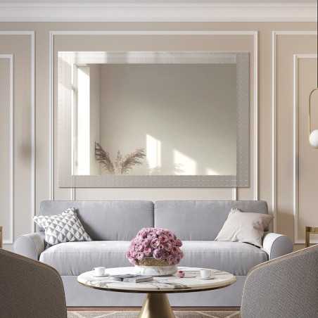 Decoratieve rechthoekige spiegel op ornamentglas Master Flex - LUXORA ETERION