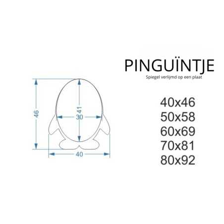 Decoratieve wandspiegel voor een kind in mdf lijst - PINGUÏNTJE
