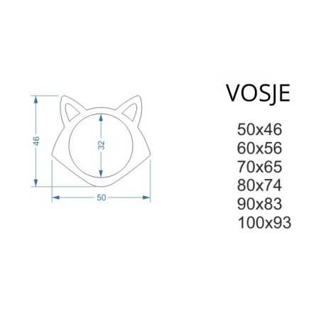 Decoratieve wandspiegel voor kinderen in mdf lijst - VOSJE