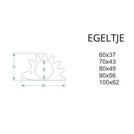 Decoratieve wandspiegel voor een kind in een mdf lijst - EGELTJE