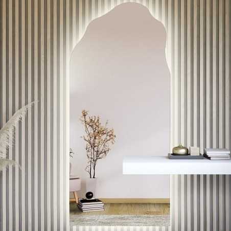 Miroir de forme irrégulière avec découpe d'armoire et éclairage - AURO 1 LED