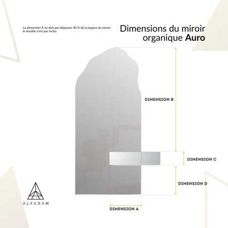 Miroir de forme irrégulière avec découpe d'armoire et éclairage - AURO 1 LED