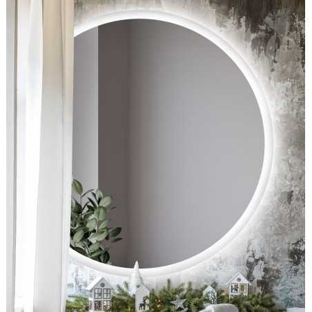 Ronde badkamerspiegel afgeschuinde kant met verlichting - CAPELLA LED afgeschuinde kant