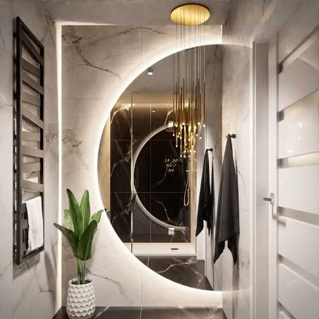 Ronde badkamerspiegel afgeschuinde kant met verlichting - CAPELLA LED afgeschuinde kant