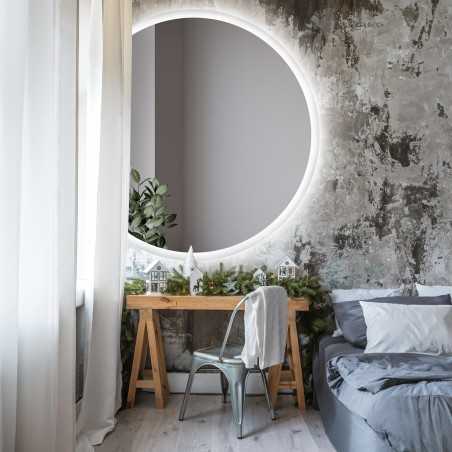 Ronde badkamerspiegel afgeschuinde kant met verlichting - CAPELLA LED afgeschuinde kant