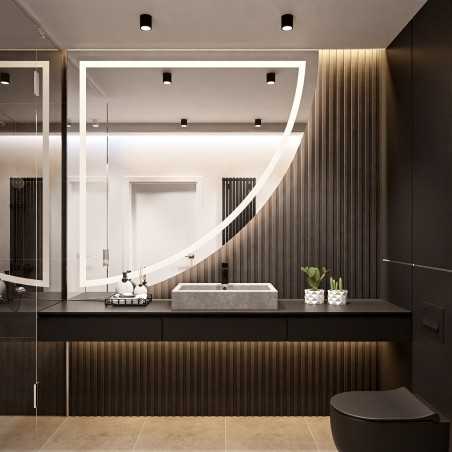 Kwartcirkel badkamerspiegel met verlichting - KWART LED II