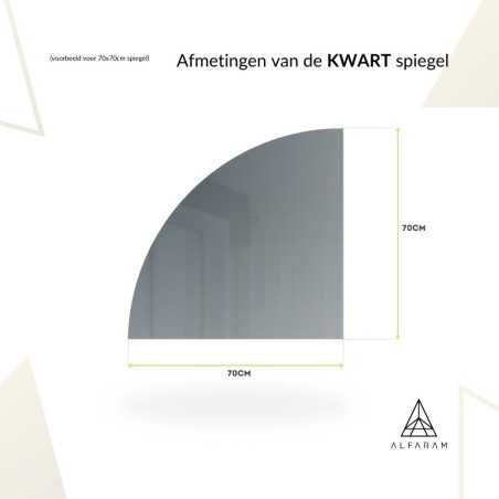 Kwartcirkel badkamerspiegel met verlichting - KWART LED II