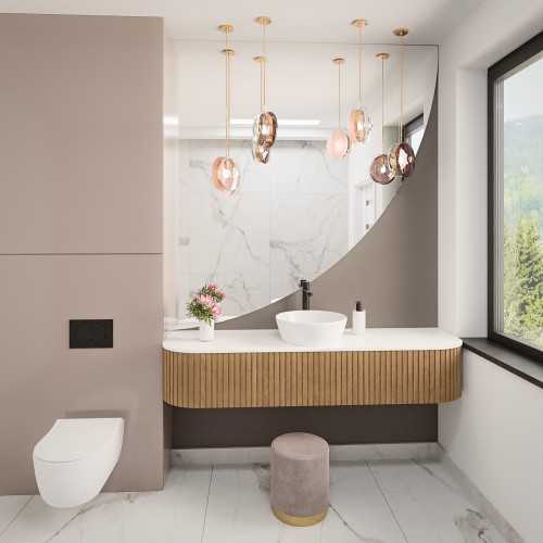 Miroir de salle de bains en quart de cercle - QUART