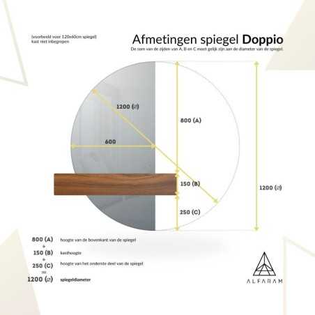 Halfronde badkamerspiegel in twee delen met verlichting - DOPPIO LED II