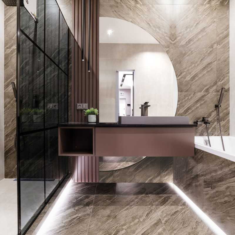 Halfronde spiegel in twee delen - DOPPIO