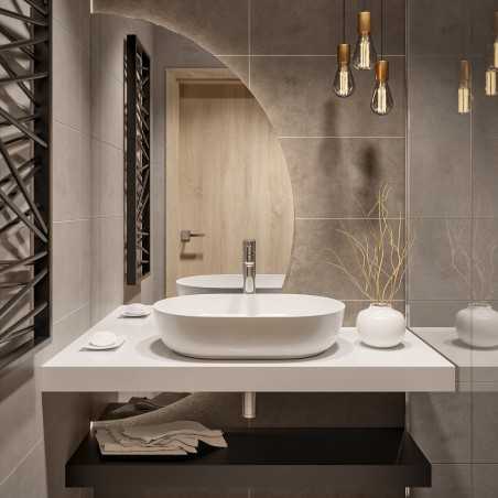 Halfronde spiegel in twee delen met verlichting - DOPPIO LED