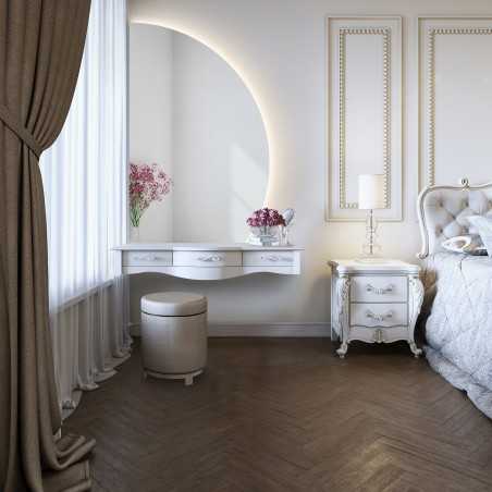 Halfronde badkamerspiegel met afgesneden onderzijde en LED-verlichting – HELENA LED