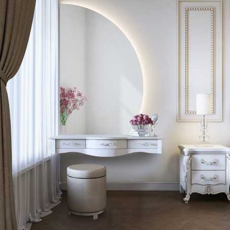 Halfronde badkamerspiegel met afgesneden onderzijde en LED-verlichting – HELENA LED