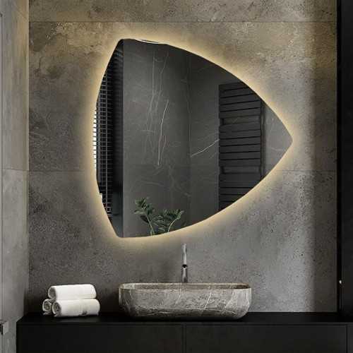 Miroir de salle de bain triangulaire avec éclairage - KARO LED