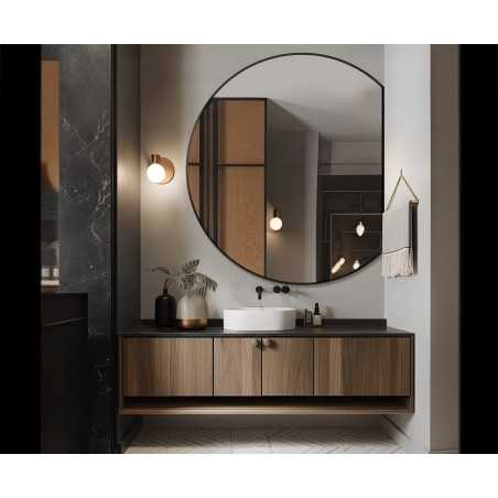 Ronde spiegel in matzwarte mdf lijst - OTTO met afgeschuinde zijkant