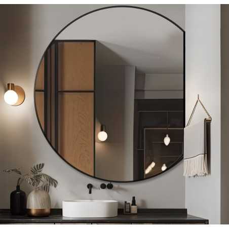 Ronde spiegel in matzwarte mdf lijst - OTTO met afgeschuinde zijkant