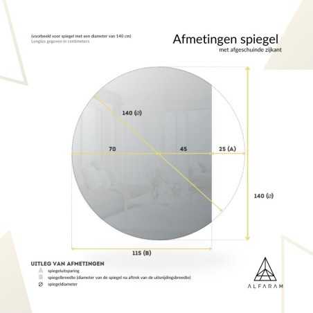 Ronde spiegel in matzwarte mdf lijst - OTTO met afgeschuinde zijkant