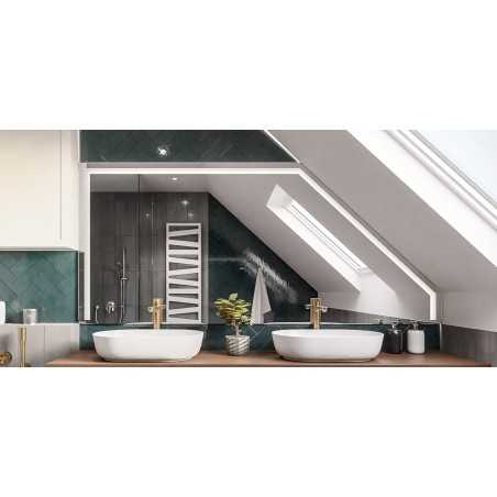 Gezandstraalde spiegel voor zolder - op maat - LEGA LED