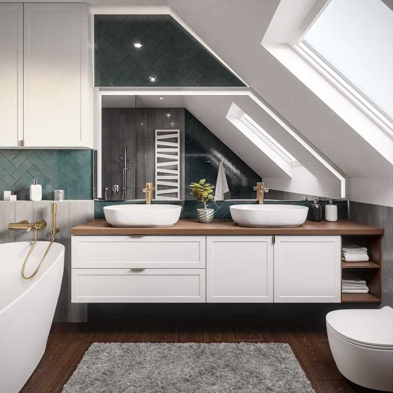 Gezandstraalde spiegel voor zolder - op maat - LEGA LED