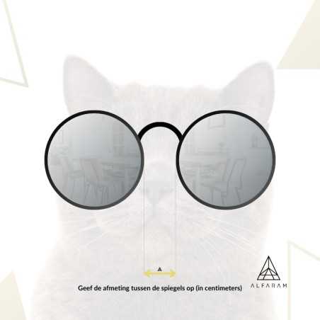 Set ronde spiegels kat in glas mdf - BRILLEN