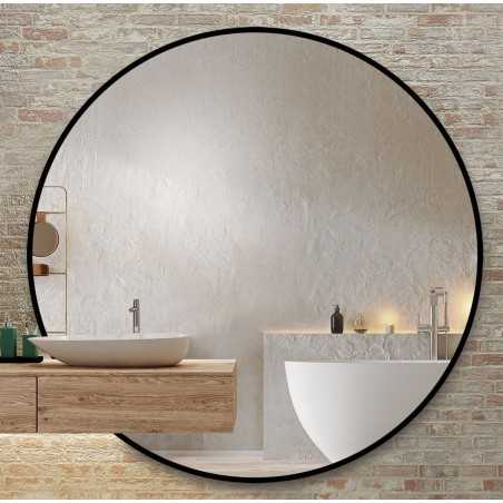 Miroir rond sur mesure avec découpe d'armoire dans un cadre en mdf - ORFEUSZ