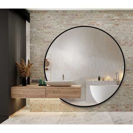 Miroir rond sur mesure avec découpe d'armoire dans un cadre en mdf - ORFEUSZ