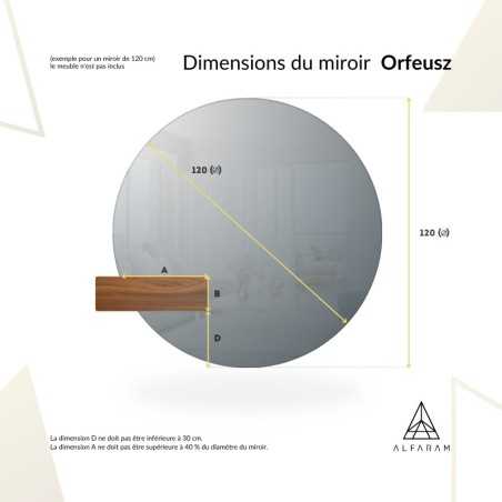 Miroir rond sur mesure avec découpe d'armoire dans un cadre en mdf - ORFEUSZ