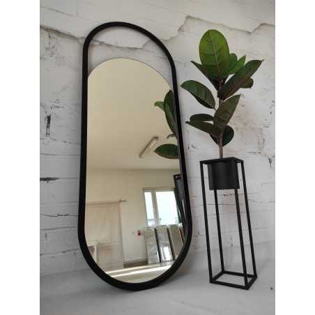 Ovale spiegel in zwart mat mdf lijst - OLAF - lijstkleur naar keuze