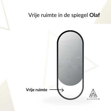 Ovale spiegel in zwart mat mdf lijst - OLAF - lijstkleur naar keuze