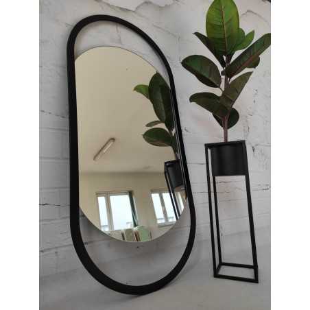 Ovale spiegel in zwart mat mdf lijst - OLIWIER - lijstkleur naar keuze