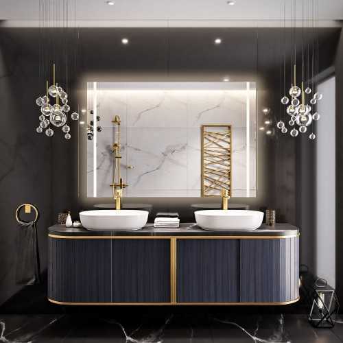 Miroir de salle de bain rectangulaire avec éclairage - FLAWIA LED