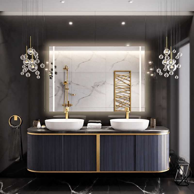 Rechthoekige badkamerspiegel met verlichting - FLAWIA LED