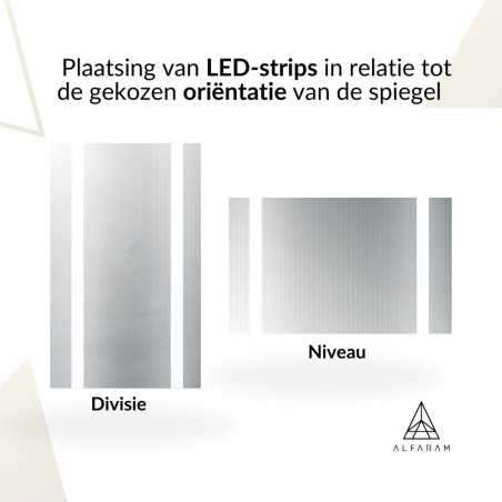 Rechthoekige badkamerspiegel met verlichting - FLAWIA LED