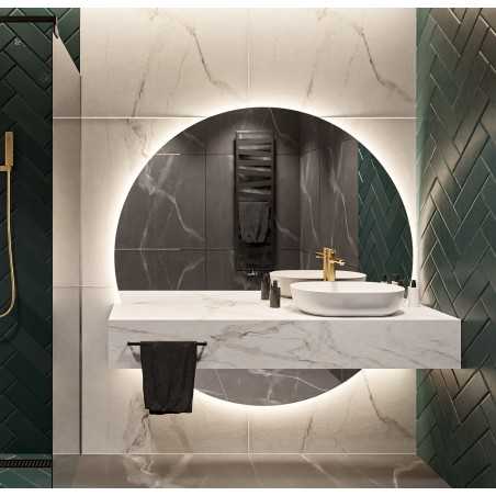 Ronde badkamerspiegel in twee delen met WIRO LED verlichting