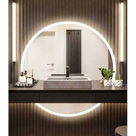 Ronde badkamerspiegel in twee delen met verlichting WIRO LED II