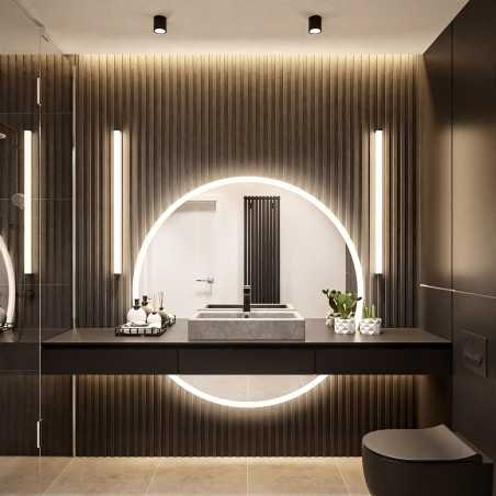 Ronde badkamerspiegel in twee delen met verlichting WIRO LED II