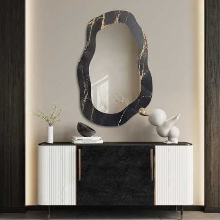 Onregelmatige spiegel op zwart-goud marmer – MARBLE NOCTO
