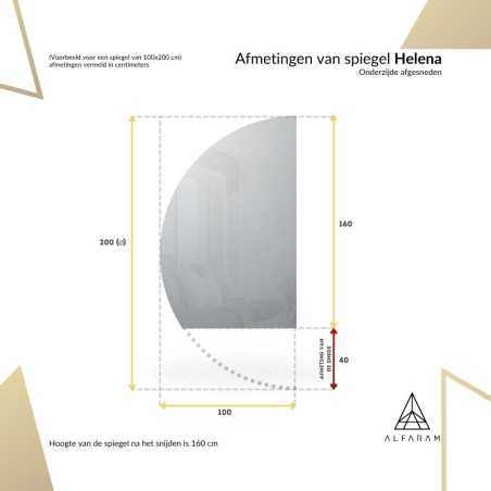 Halfronde badkamerspiegel met afgesneden onderzijde – HELENA