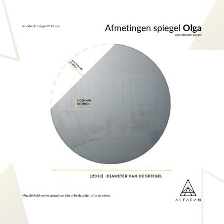 Ronde spiegel voor zolder met afgeschuinde zijkanten en LED-verlichting – OLGA LED