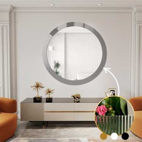 Decoratieve ronde spiegel op ornamentglas Visiosun Classic – LUXORA GLIMMER