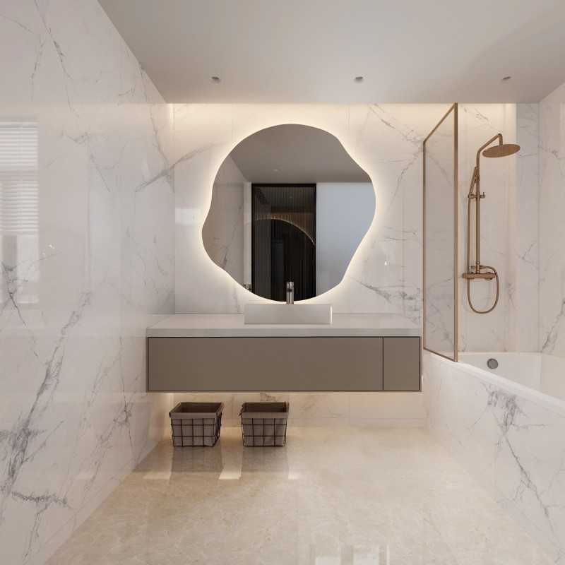 Organisch gevormde spiegel met verlichting - CYRKON LED