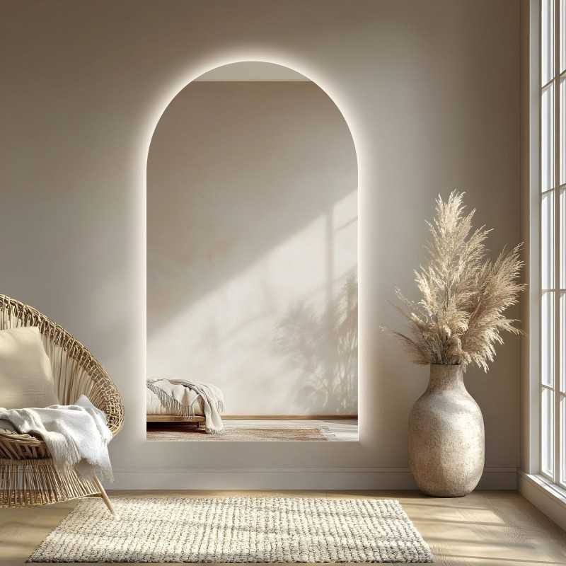 Half-ovale badkamerspiegel met verlichting - FRANK LED