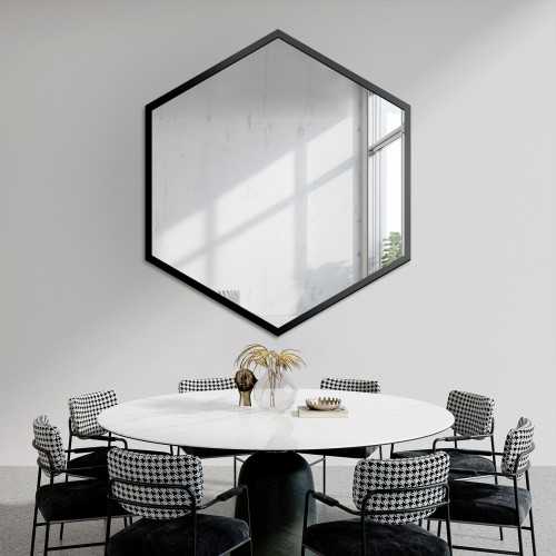 Geometrisch gevormde spiegel in een frame - HEXA IN A FRAME