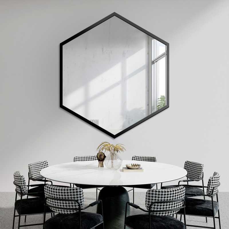 Geometrisch gevormde spiegel in een frame - HEXA IN A FRAME