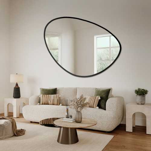 Onregelmatig gevormde spiegel in een frame - OBSYDIAN IN A FRAME