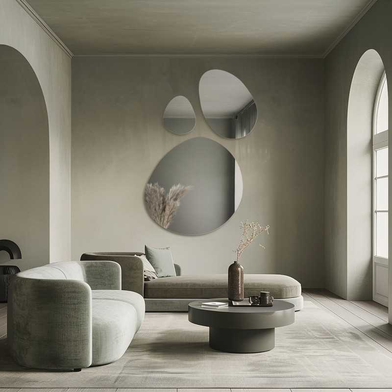 Set de trois miroirs décoratifs de forme organique - OPALIT