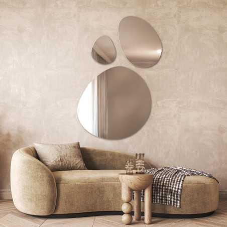 Set de trois miroirs décoratifs de forme organique - OPALIT