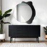 Miroir rond décoratif sur fond noir - PLAMKO