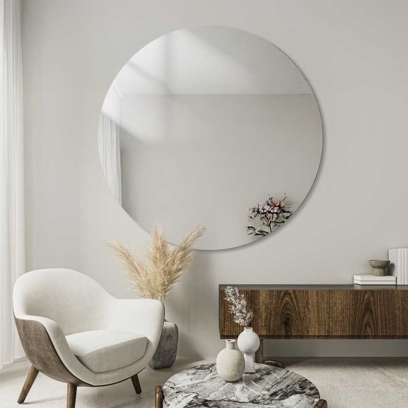 Miroir de salle de bain rond poli - CERCLE
