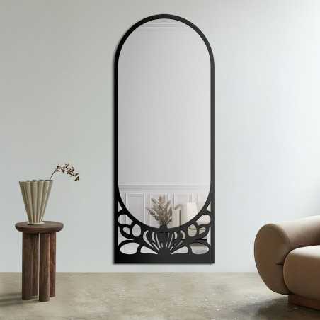 Halfovale spiegel met opengewerkt MDF-decor – VERONELLE ARDELLA 80x200